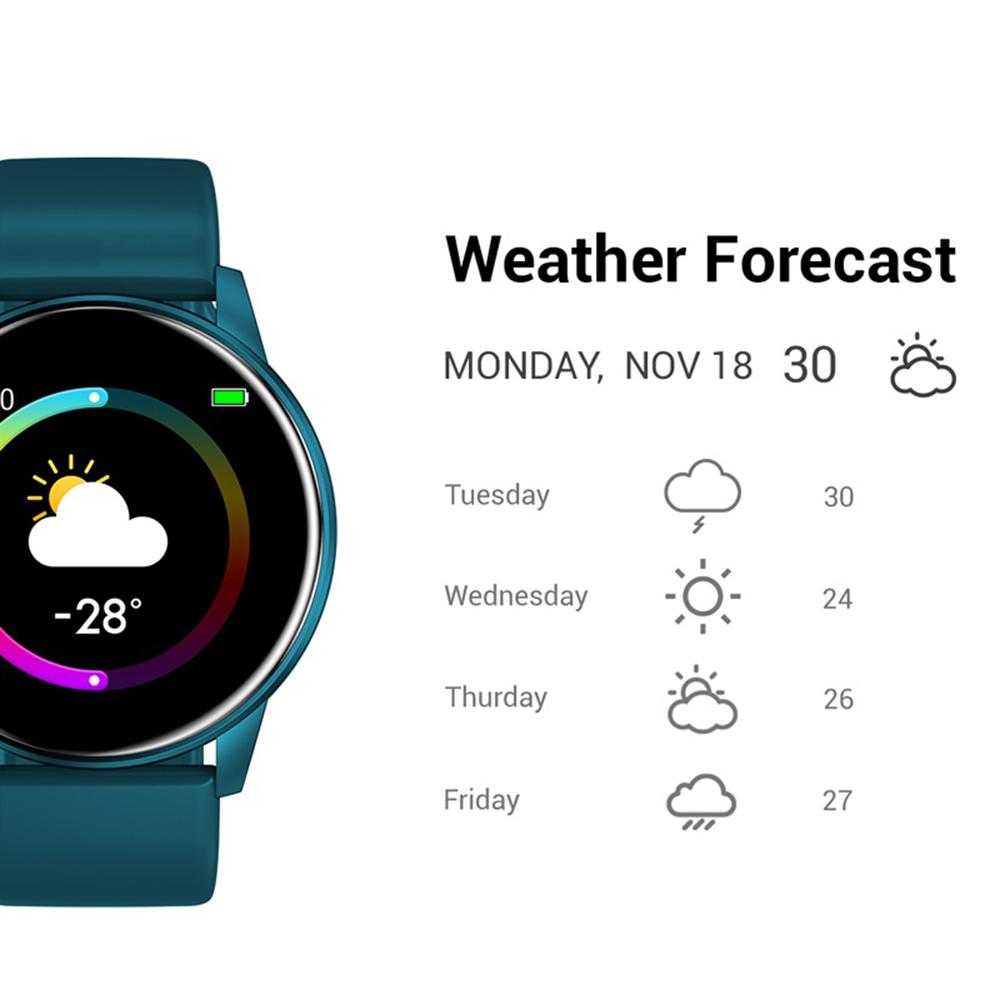 Ceas Smartwatch KingWear idealStore, Ecran Tactil HD 1.3 inch, Rezistent la Apa, Pedometru, Monitorizare Ritm Cardiac, Tensiune Arteriala, Sedentary Reminder, Mod Sport, Albastru