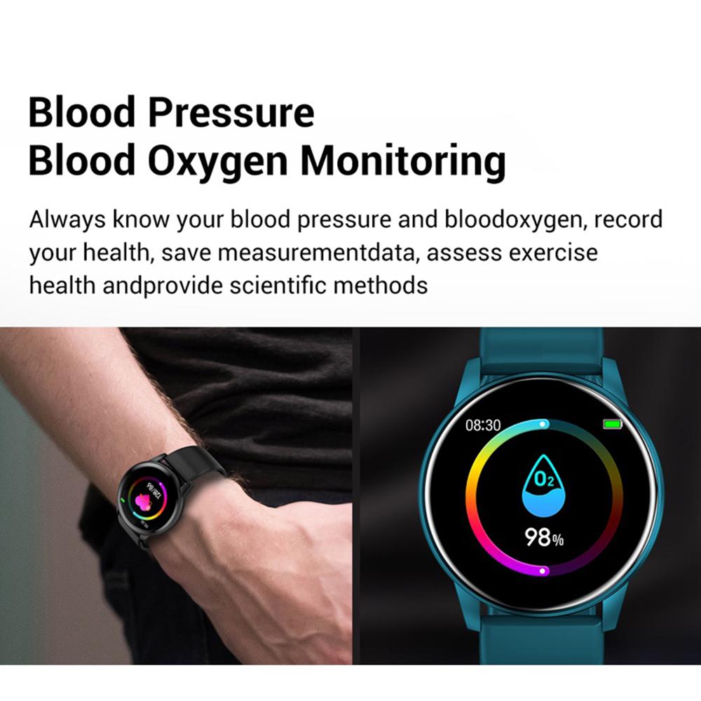 Ceas Smartwatch KingWear idealStore, Ecran Tactil HD 1.3 inch, Rezistent la Apa, Pedometru, Monitorizare Ritm Cardiac, Tensiune Arteriala, Sedentary Reminder, Mod Sport, Albastru