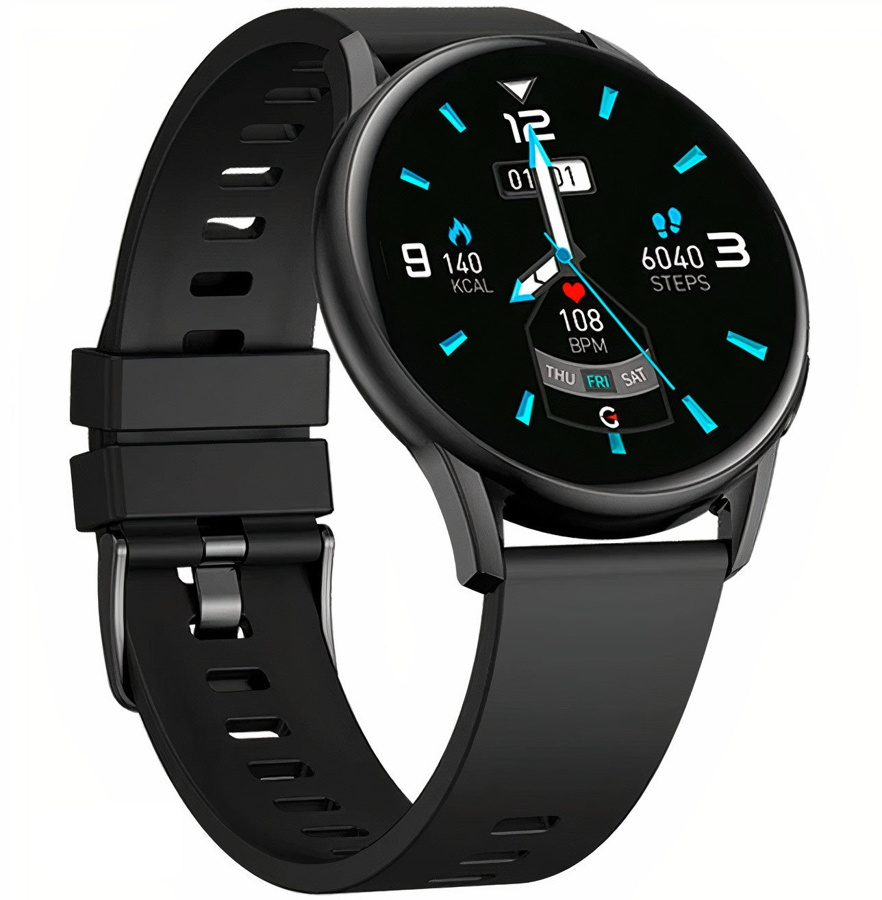 Ceas Smartwatch NEW KingWear19 idealStore, Ecran Tactil HD 1.3 inch, Rezistent la Apa, Pedometru, Monitorizare Ritm Cardiac, Tensiune Arteriala, Memento Sedentar, Mod Sport, Negru