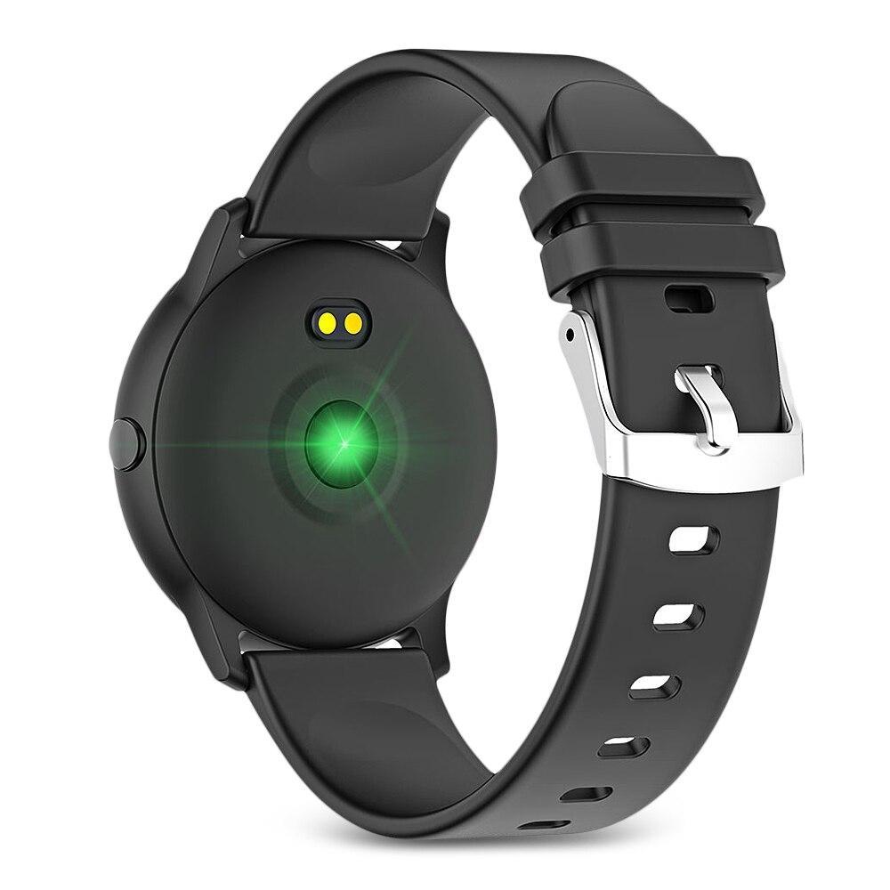 Ceas Smartwatch KingWear idealStore, Ecran Tactil HD 1.3 inch, Rezistent la Apa, Pedometru, Monitorizare Ritm Cardiac, Tensiune Arteriala, Sedentary Reminder, Mod Sport, Negru