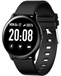 Ceas Smartwatch KingWear idealStore, Ecran Tactil HD 1.3 inch, Rezistent la Apa, Pedometru, Monitorizare Ritm Cardiac, Tensiune Arteriala, Sedentary Reminder, Mod Sport, Negru