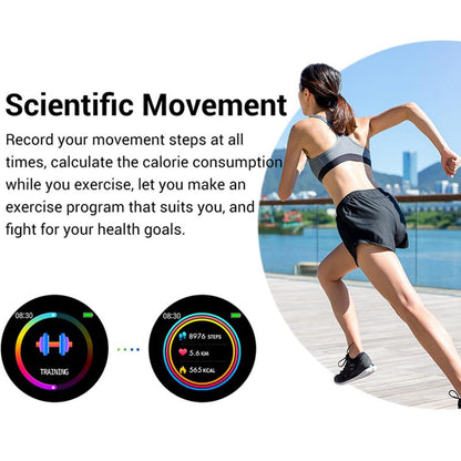 Ceas Smartwatch KingWear idealStore, Ecran Tactil HD 1.3 inch, Rezistent la Apa, Pedometru, Monitorizare Ritm Cardiac, Tensiune Arteriala, Sedentary Reminder, Mod Sport, Negru