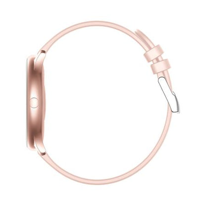 Ceas Smartwatch KingWear idealStore, Ecran Tactil HD 1.3 inch, Rezistent la Apa, Pedometru, Monitorizare Ritm Cardiac, Tensiune Arteriala, Sedentary Reminder, Moduri Sport, Roz