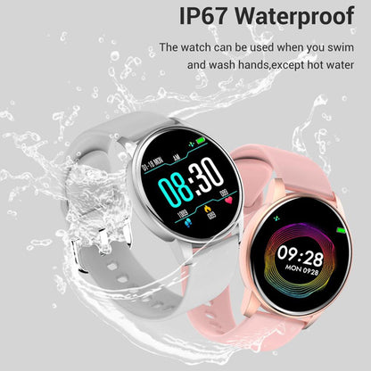 Ceas Smartwatch KingWear idealStore, Ecran Tactil HD 1.3 inch, Rezistent la Apa, Pedometru, Monitorizare Ritm Cardiac, Tensiune Arteriala, Sedentary Reminder, Moduri Sport, Roz