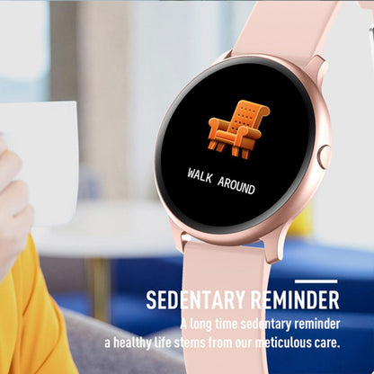 Ceas Smartwatch KingWear idealStore, Ecran Tactil HD 1.3 inch, Rezistent la Apa, Pedometru, Monitorizare Ritm Cardiac, Tensiune Arteriala, Sedentary Reminder, Moduri Sport, Roz