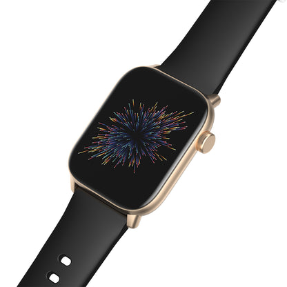 Smartwatch si bratara de Fitness idealStore iKeo+ din Aliaj Metalic, Functii MultiSport, Monitorizare Tensiune, Oxigen, Notificari Aplicatii, Monitor Somn, Pedometru, Rezistent la apa IP68, Culoare Negru Gold