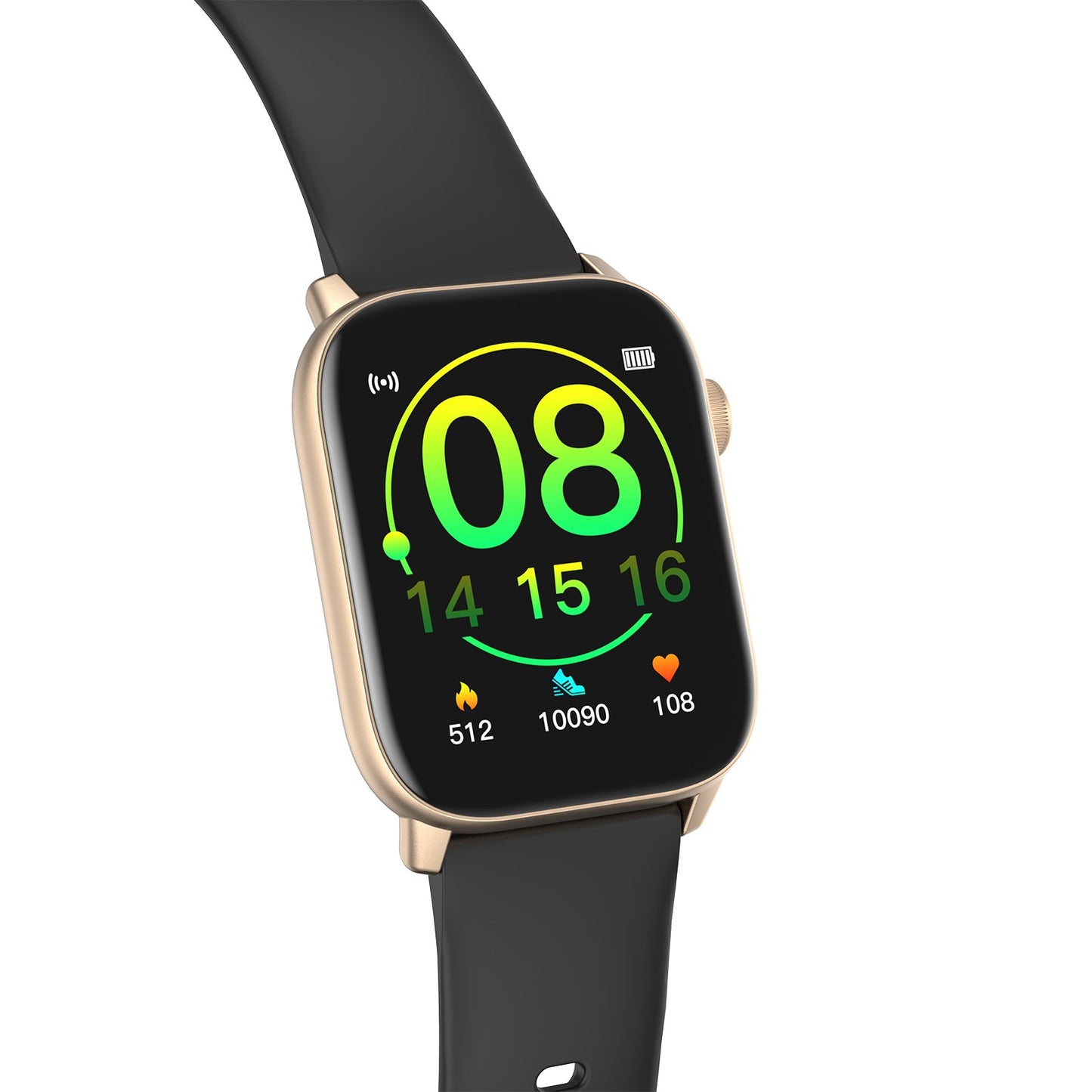 Smartwatch si bratara de Fitness idealStore iKeo+ din Aliaj Metalic, Functii MultiSport, Monitorizare Tensiune, Oxigen, Notificari Aplicatii, Monitor Somn, Pedometru, Rezistent la apa IP68, Culoare Negru Gold