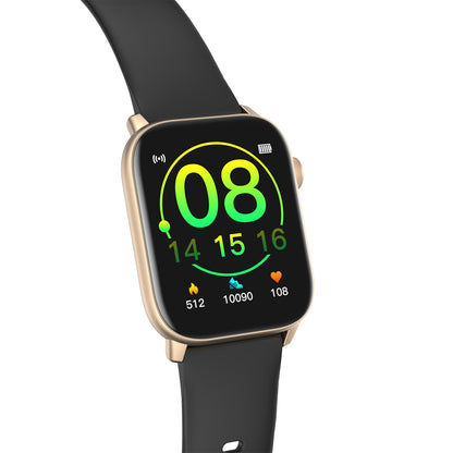 Smartwatch si bratara de Fitness idealStore iKeo+ din Aliaj Metalic, Functii MultiSport, Monitorizare Tensiune, Oxigen, Notificari Aplicatii, Monitor Somn, Pedometru, Rezistent la apa IP68, Culoare Negru Gold