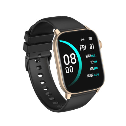 Smartwatch si bratara de Fitness idealStore iKeo+ din Aliaj Metalic, Functii MultiSport, Monitorizare Tensiune, Oxigen, Notificari Aplicatii, Monitor Somn, Pedometru, Rezistent la apa IP68, Culoare Negru Gold