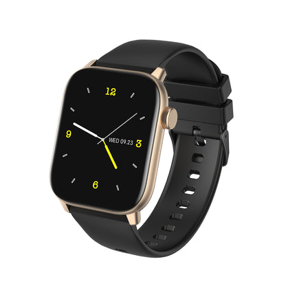 Smartwatch si bratara de Fitness idealStore iKeo+ din Aliaj Metalic, Functii MultiSport, Monitorizare Tensiune, Oxigen, Notificari Aplicatii, Monitor Somn, Pedometru, Rezistent la apa IP68, Culoare Negru Gold