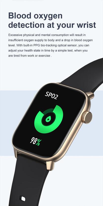 Smartwatch si bratara de Fitness idealStore iKeo+ din Aliaj Metalic, Functii MultiSport, Monitorizare Tensiune, Oxigen, Notificari Aplicatii, Monitor Somn, Pedometru, Rezistent la apa IP68, Culoare Negru Gold