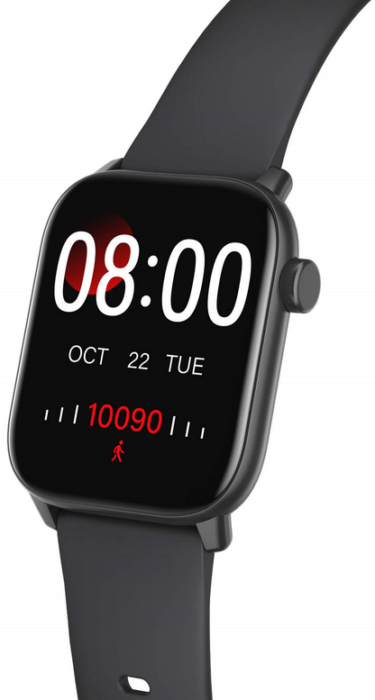 Smartwatch si bratara de Fitness idealStore iKeo+ din Aliaj Metalic, Functii MultiSport, Monitorizare Tensiune, Oxigen, Notificari Aplicatii, Monitor Somn, Pedometru, Rezistent la apa IP68, Culoare Negru