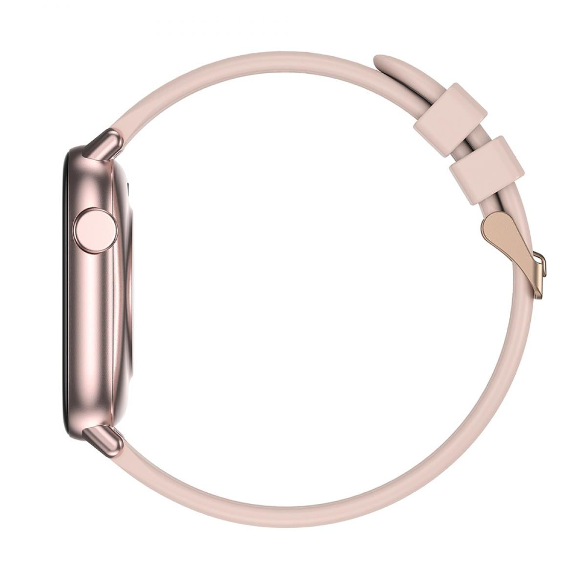 Smartwatch si bratara de Fitness idealStore iKeo+ din Aliaj Metalic, Functii MultiSport, Monitorizare Tensiune, Oxigen, Notificari Aplicatii, Monitor Somn, Pedometru, Rezistent la apa IP68, Culoare Roz