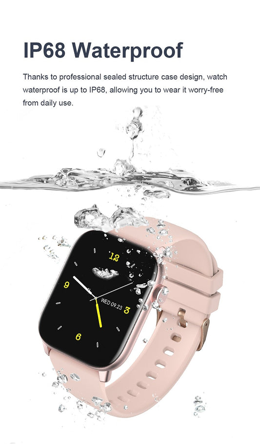 Smartwatch si bratara de Fitness idealStore iKeo+ din Aliaj Metalic, Functii MultiSport, Monitorizare Tensiune, Oxigen, Notificari Aplicatii, Monitor Somn, Pedometru, Rezistent la apa IP68, Culoare Roz