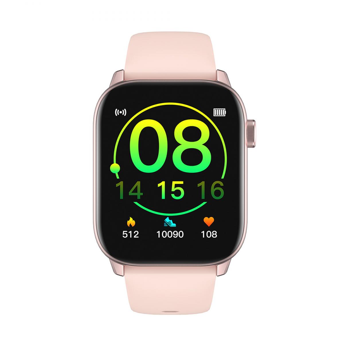 Smartwatch si bratara de Fitness idealStore iKeo+ din Aliaj Metalic, Functii MultiSport, Monitorizare Tensiune, Oxigen, Notificari Aplicatii, Monitor Somn, Pedometru, Rezistent la apa IP68, Culoare Roz