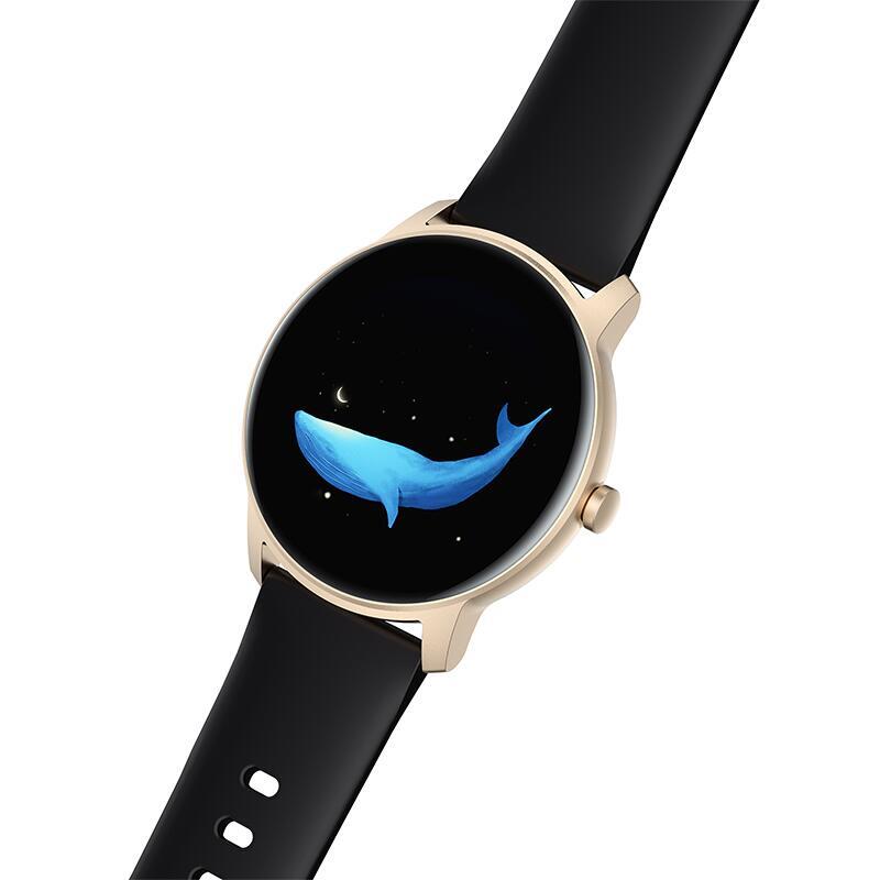 Ceas SmartWatch idealStore Keop77, Monitorizare Sport si Sanatate, Pedometru, Rezistent la Apa, Ecran Curbat, Ultra Subtire, Brata Silicon, Gold