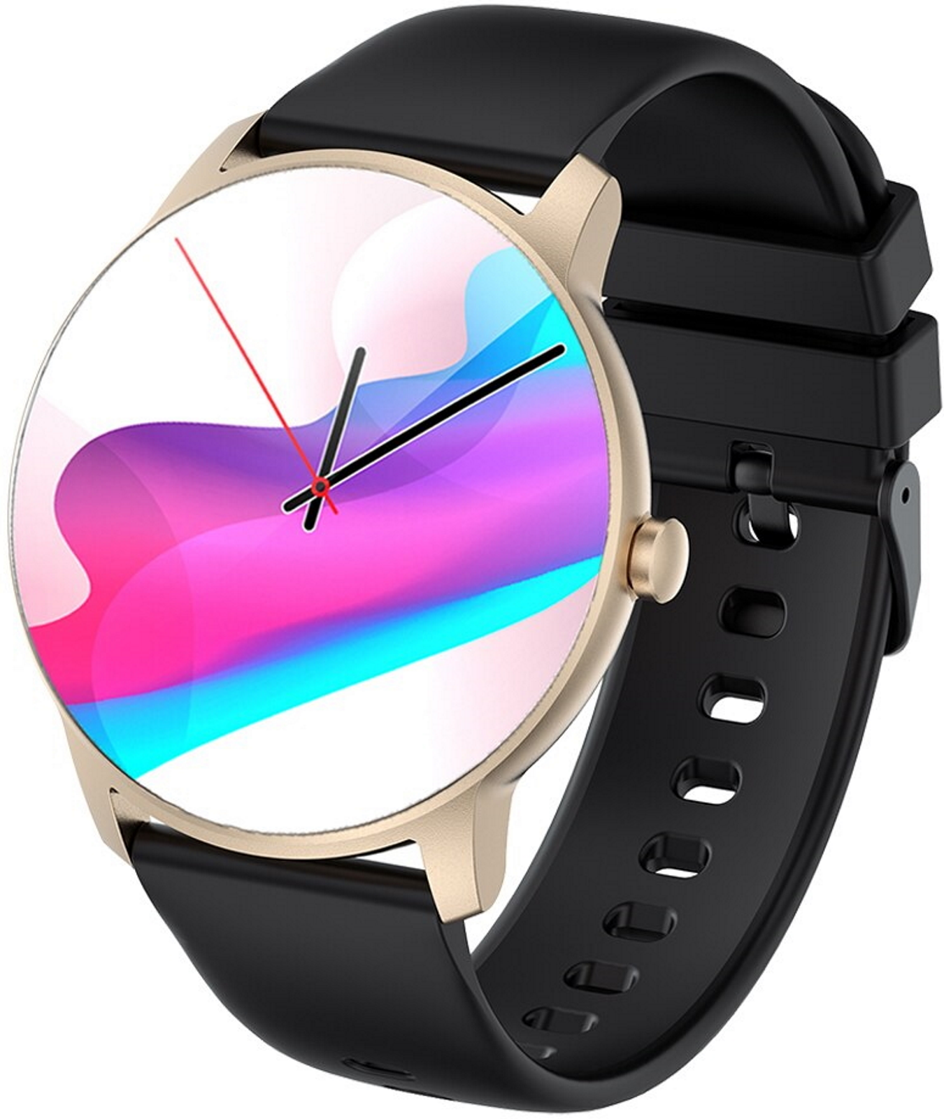 Ceas SmartWatch idealStore Keop77, Monitorizare Sport si Sanatate, Pedometru, Rezistent la Apa, Ecran Curbat, Ultra Subtire, Brata Silicon, Gold