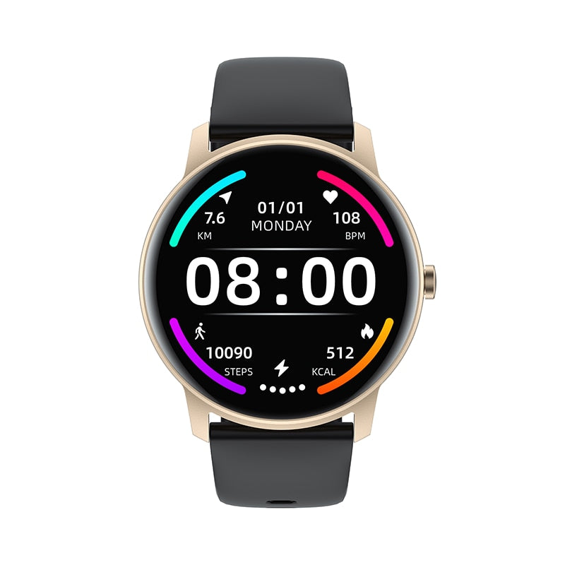 Ceas SmartWatch idealStore Keop77, Monitorizare Sport si Sanatate, Pedometru, Rezistent la Apa, Ecran Curbat, Ultra Subtire, Brata Silicon, Gold
