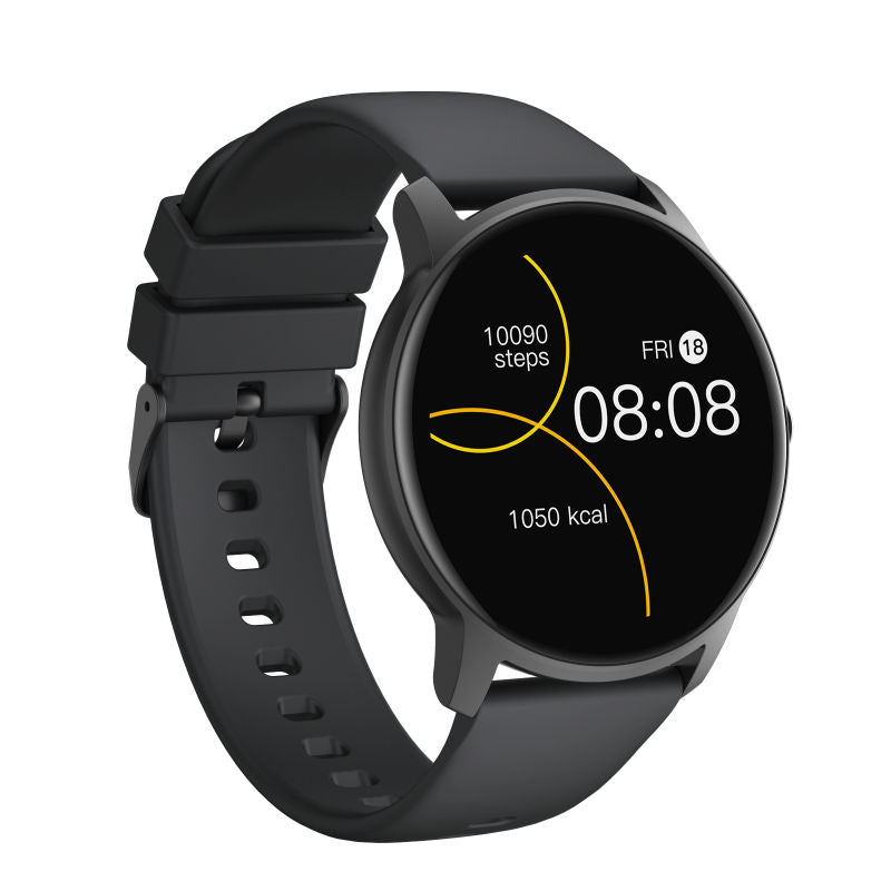 Ceas SmartWatch idealStore Keop77, Monitorizare activitati Sportive si Sanatate, Pedometru, Rezistent la Apa, Ecran Curbat, Ultra Subtire, Brata Silicon, Negru