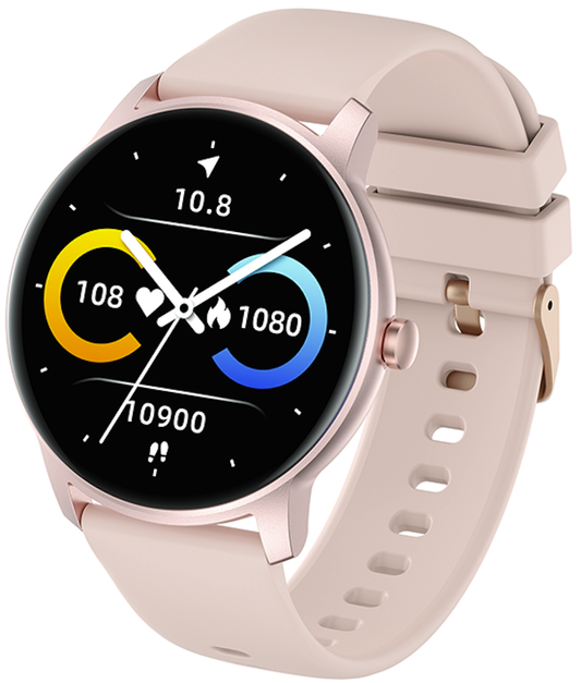 Ceas SmartWatch idealStore Keop77, Monitorizare Sport si Sanatate, Pedometru, Rezistent la Apa, Ecran Curbat, Ultra Subtire, Brata Silicon, Roz