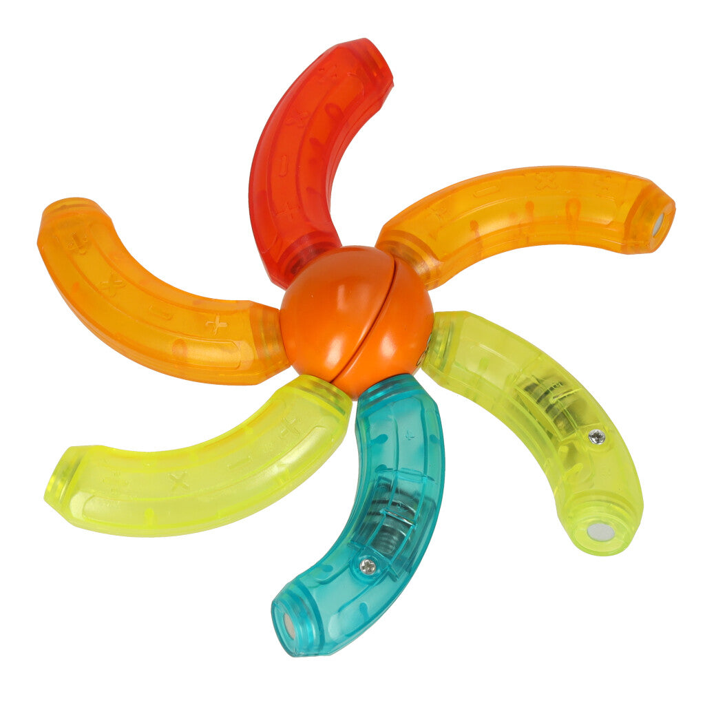 Blocuri Magnetice idealStore StiksMag, 52 Elemente, cu Lumini, Se pot crea Multiple Figuri si Cladiri, Piese de dimensiuni Mari, Dezvolta Abilitatile Manuale, Abilitati Motorii Fine, Imaginatia Spatiala