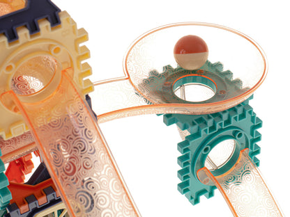 Set de Constructie cu 110 Piese, Educativ si Creativ, 'LikeSmart Marble Blocks', Forme diferite, Tobogane si Tuneluri