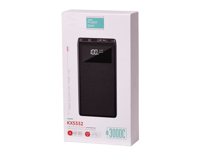 Baterie Externa idealStore PowerBank 30000 maH, 4 iesiri USB, 2 x usb cu Incarcare Rapida, Tensiune Iesire 5V-2A, Ecran LED, Functie de Lanterna, Incarcare in 10 ore