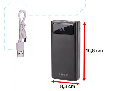 Baterie Externa idealStore PowerBank 30000 maH, 4 iesiri USB, 2 x usb cu Incarcare Rapida, Tensiune Iesire 5V-2A, Ecran LED, Functie de Lanterna, Incarcare in 10 ore
