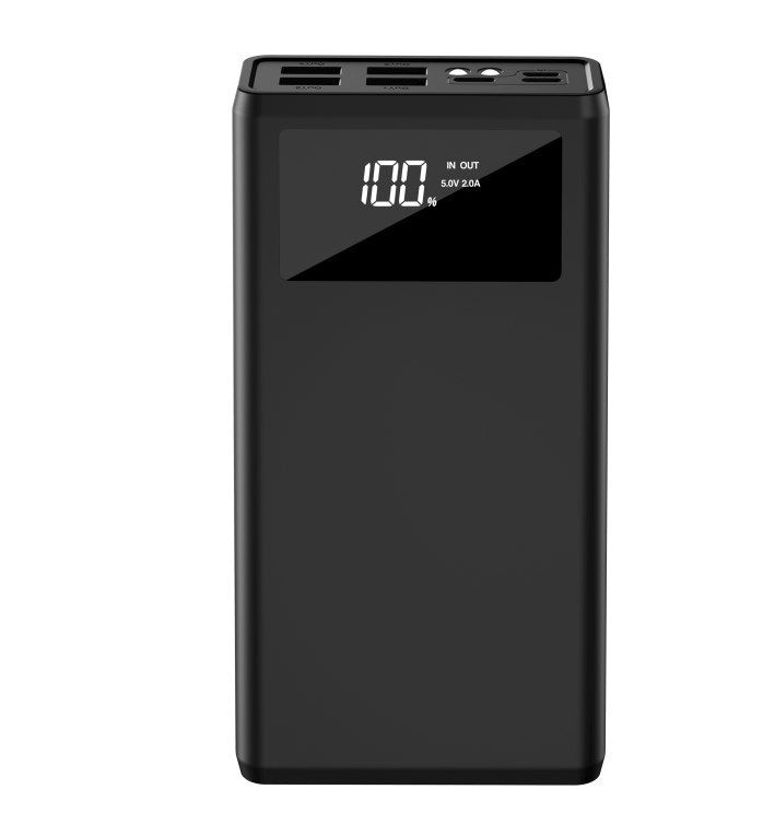 Baterie Externa idealStore PowerBank 30000 maH, 4 iesiri USB, 2 x usb cu Incarcare Rapida, Tensiune Iesire 5V-2A, Ecran LED, Functie de Lanterna, Incarcare in 10 ore