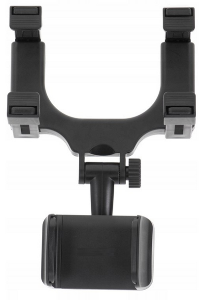 Suport telefon idealStore, cu prindere pe Oglinda Retrovizoare, Brate Reglabile, Rotire 360 , Ajustare pe Orizontala sau Verticala, Latime maxima 9 cm