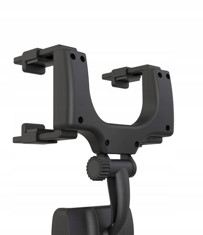 Suport telefon idealStore, cu prindere pe Oglinda Retrovizoare, Brate Reglabile, Rotire 360 , Ajustare pe Orizontala sau Verticala, Latime maxima 9 cm