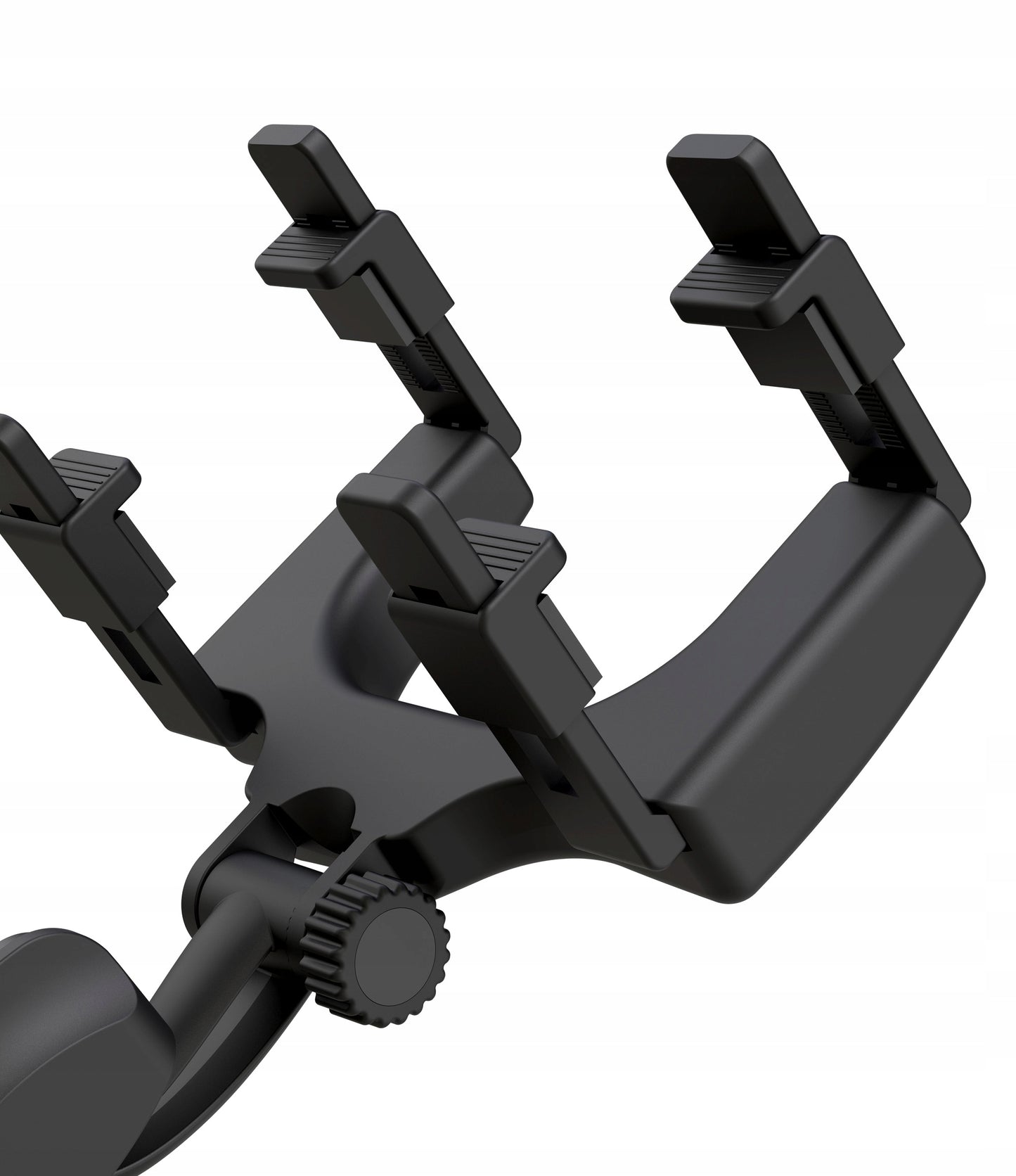 Suport telefon idealStore, cu prindere pe Oglinda Retrovizoare, Brate Reglabile, Rotire 360 , Ajustare pe Orizontala sau Verticala, Latime maxima 9 cm