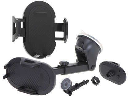 Suport pentru Telefon sau Navigatie idealStore XprofiSupp, Rotativ, Adancime Reglabila, Latime Ajustabila, latime maxima 8,7 cm, culoare Negru