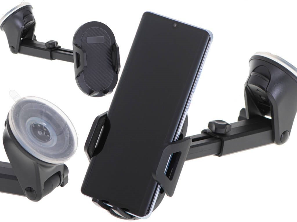 Suport pentru Telefon sau Navigatie idealStore XprofiSupp, Rotativ, Adancime Reglabila, Latime Ajustabila, latime maxima 8,7 cm, culoare Negru