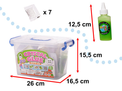 Set de creatie figurine 3D Slime IdealStore, contine 26 de elemente, Matrite in diferite forme Multicolor