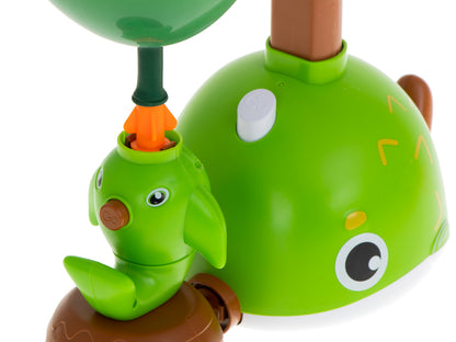 Lansator Aerodinamic de Baloane Puffer idealSTORE, Dimensiuni 18 x 13 x 22 cm, Include 2 Masini-Racheta, 12 Baloane Colorate, Fluier Zburator, Omida, Stea de Mare, Stimuleaza Imaginatia si Dezvoltarea Coordonarii Ochi-Mana