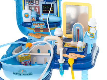Set de Joaca pentru Copii ISP 'Likesmart Doctor Case', 34 Piese, stetoscop, seringa, termometru, medicamente