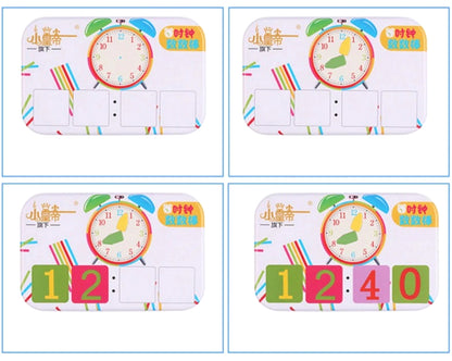 Jucarie educationala idealStore Learn the Clock, Invata Orele si Minutele, Ceas Analogic, Cartoane cu Magnet, Cutie de Depozitare