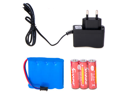 Masinuta cu Telecomanda Rock Through idealSTORE, Accesorizat cu 2 Motoare Puternice, Roti mari de Teren, 4X4, Suspensii, Viteza ~10 km/h, Raza de Actiune 50 m, Scara 1:18, GHz 2,4 Ofera multe Ore De Distractie, Albastru- Negru