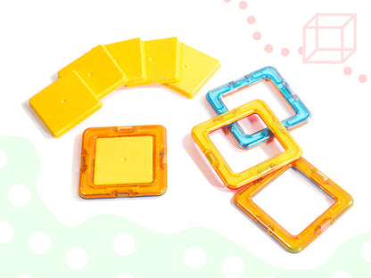 Set Inteligent de Constructie Super Play Magnetik IdealStore,39 de Piese Magnetice, Multicolor, Modele si Forme Nelimitate de Construit, Educativ- Creativ, Maganeti Neodim, Incurajeaza Gandirea Creativa