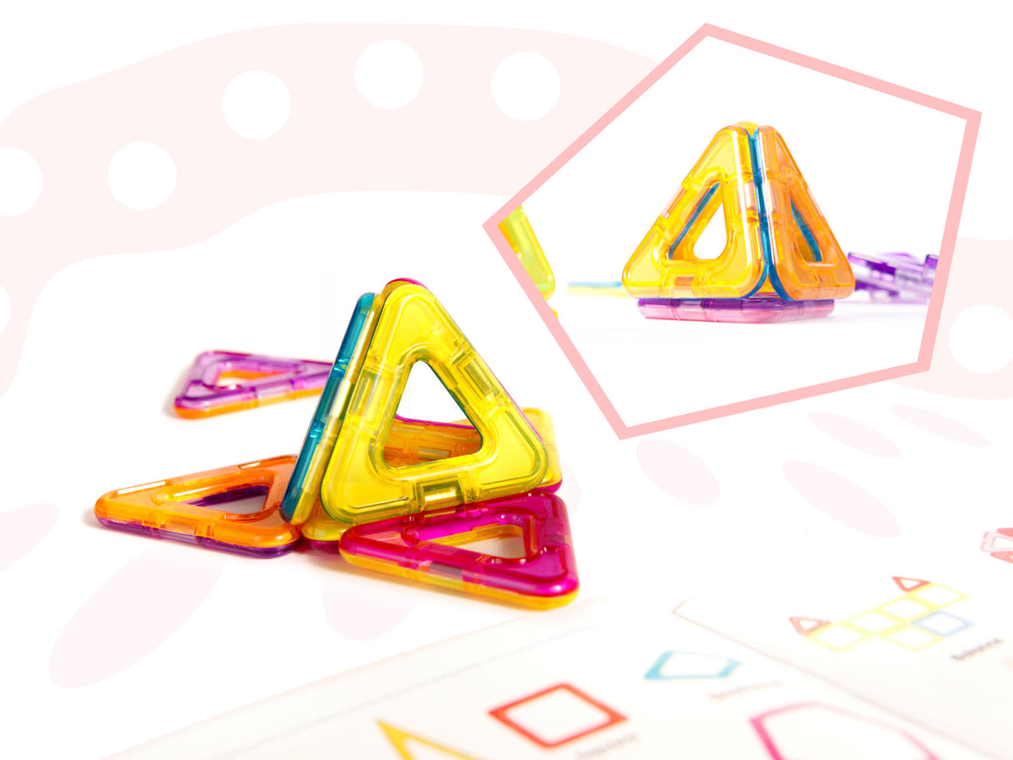 Set Inteligent de Constructie Super Play Magnetik IdealStore,39 de Piese Magnetice, Multicolor, Modele si Forme Nelimitate de Construit, Educativ- Creativ, Maganeti Neodim, Incurajeaza Gandirea Creativa