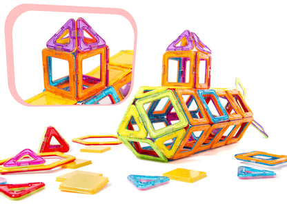 Set Inteligent de Constructie Smart Magnets 3D idealSTORE, Include 52 de Elemente Magnetice Multicolore, Magneti Puternici, Educativ- Creativ, Posibilitatea de a creea Nelimitate Forme, Stimuleaza Imaginatia, Gandirea Creativa