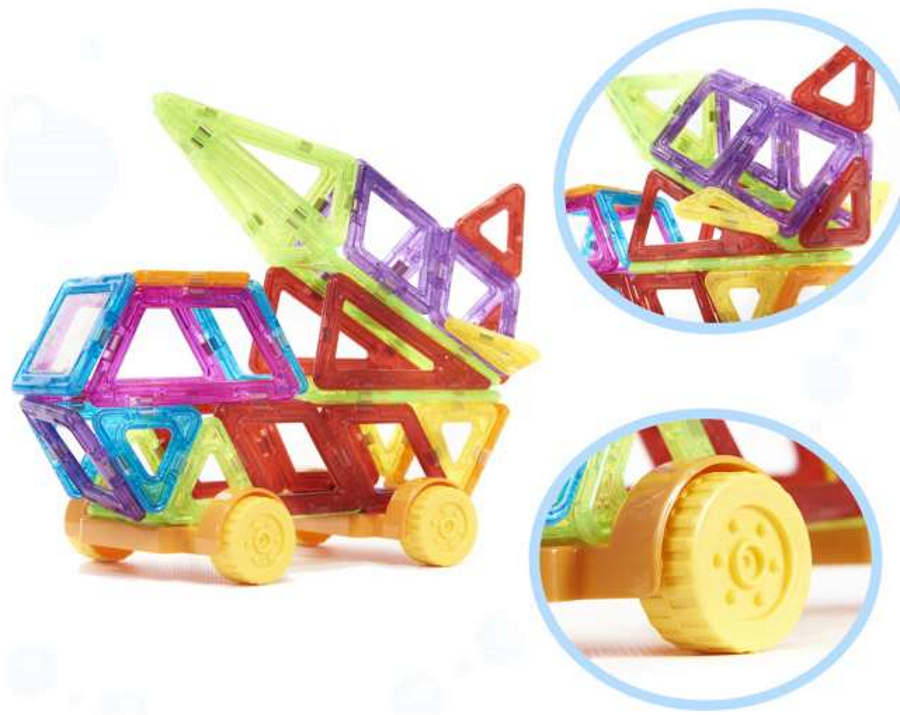 Set Inteligent de Constructie Mini Magical Magnet idealSTORE Include 158 de Piese Magnetice Multicolore, Modele si Forme Nelimitate de Construit, Educativ- Creativ, Maganeti Neodim, Incurajeaza Gandirea Creativa