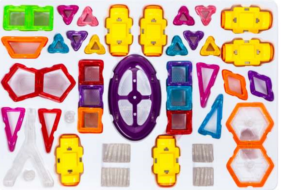 Set Inteligent de Constructie Mini Magical Magnet idealSTORE Include 158 de Piese Magnetice Multicolore, Modele si Forme Nelimitate de Construit, Educativ- Creativ, Maganeti Neodim, Incurajeaza Gandirea Creativa