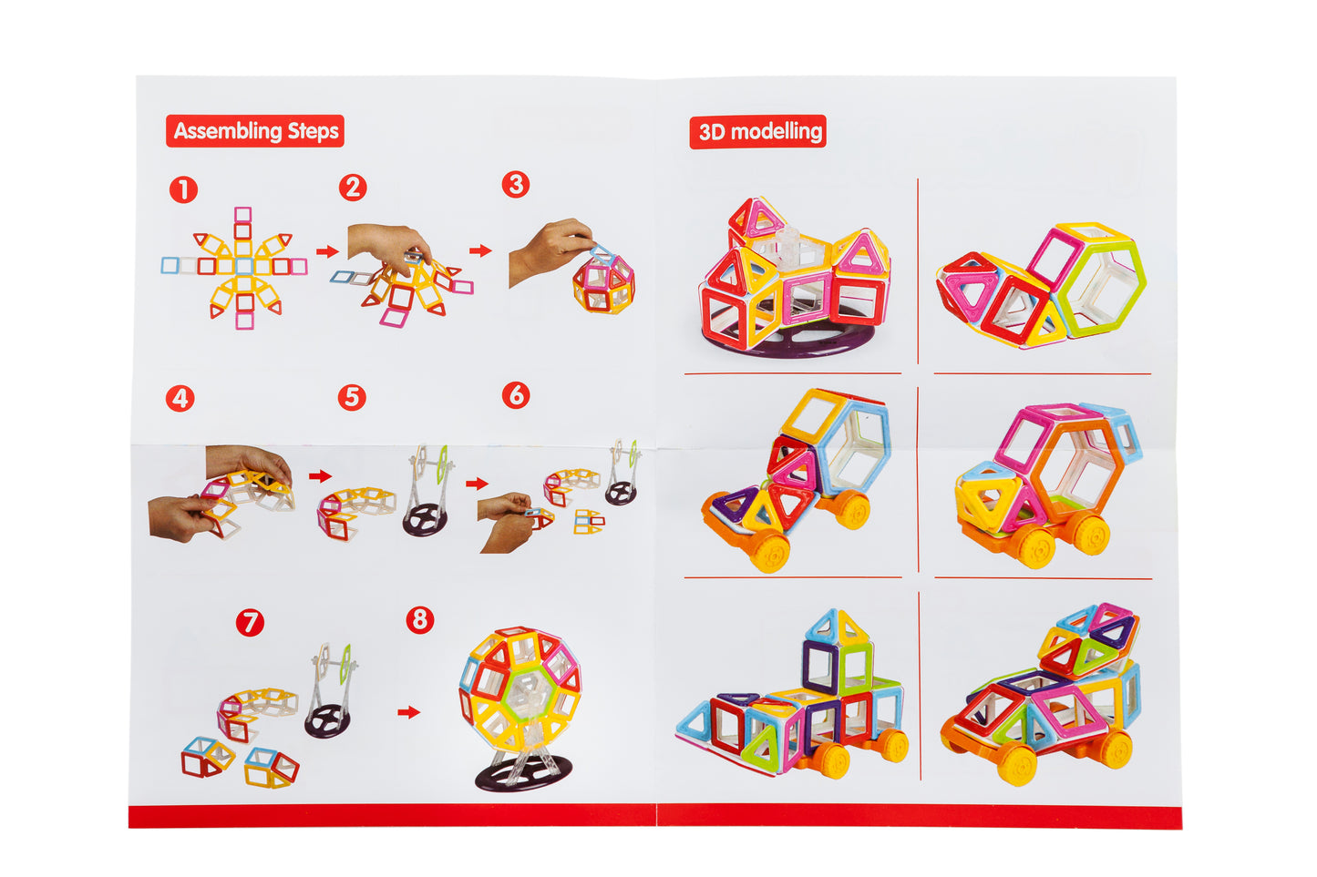 Set de constructie Magnetic Magical Blocks IdealStore, 67 piese, 3D, multicolore, Stimuleaza Imaginatia si Creativitatea, Distractie garantata in familie, Magneti Neodim