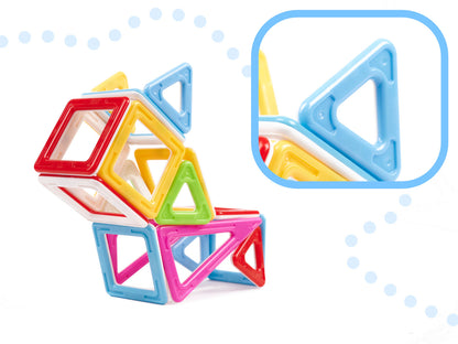 Set de constructie Magnetic Blocks 3D IdealStore, Include 38 piese multicolore, Stimuleaza imaginatia si creativitatea, Distractie garantata in familie, Magneti Neodim