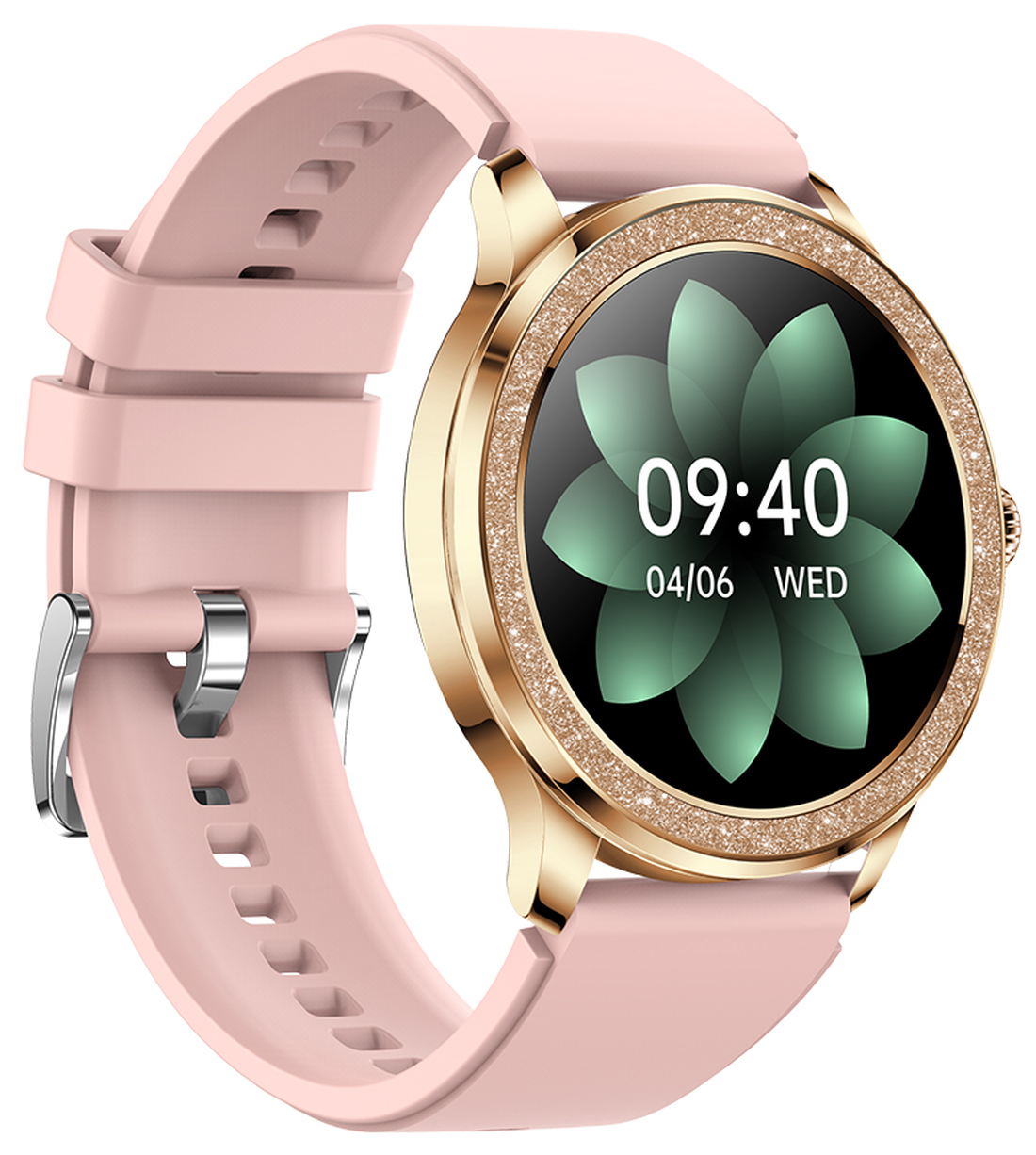 Smartwatch idealStore LadyWatch, Notificare Apel, Respingere Apel, Afisare Mesaje si Notificari, Monitorizare Sanatate, Pedometru, Moduri Sport, Analizator Somn, Prognoza Meteo, Senzor Temperatura, Sedentar memento, Culoare Roz Gold