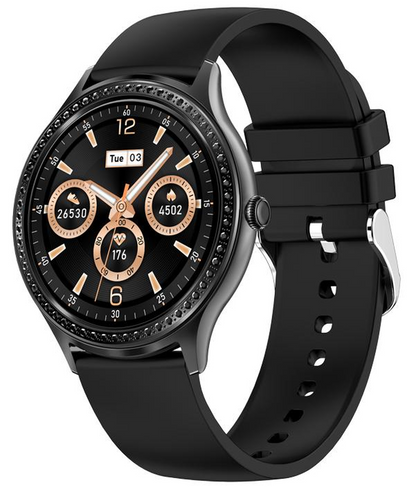 SmartWatch New Lady Watch idealSTORE, Ecran FULL Display, Notificari Apeluri/Mesaje/Aplicatii, Functie Respingere Apel, Monitorizare Ritm Cardiac, Moduri Sport, Pedometru Integrat, Senzor de Temperatura, Sedentar Memento, Design Stralucitor