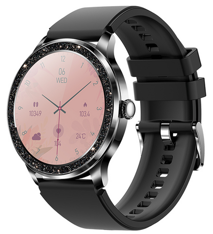 SmartWatch New Lady Watch idealSTORE, Ecran FULL Display, Notificari Apeluri/Mesaje/Aplicatii, Functie Respingere Apel, Monitorizare Ritm Cardiac, Moduri Sport, Pedometru Integrat, Senzor de Temperatura, Sedentar Memento, Design Stralucitor