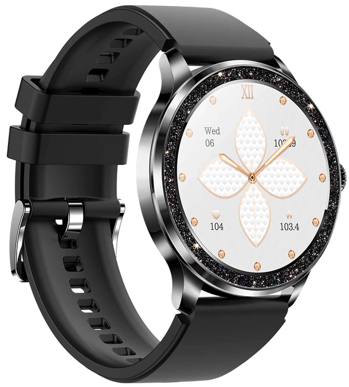 Smartwatch idealStore LadyWatch, Notificare Apel, Respingere Apel, Afisare Mesaje si Notificari, Monitorizare Sanatate, Pedometru, Moduri Sport, Analizator Somn, Prognoza Meteo, Senzor Temperatura, Sedentar memento, Culoare Negru